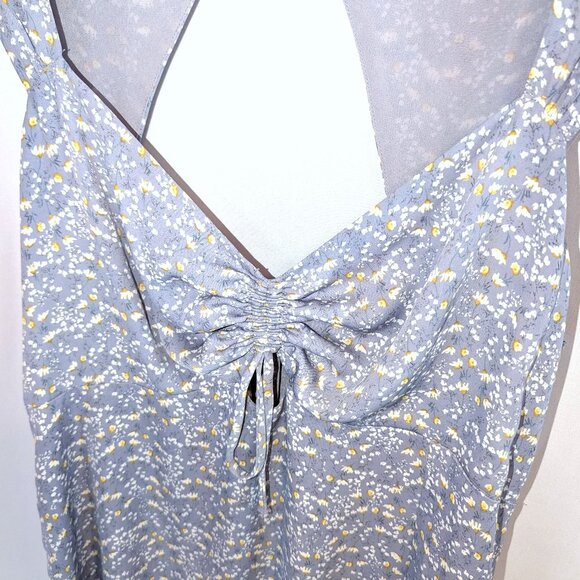 ASTR The Label | Cinched Bust Midi Dress Blue, Purple, Yellow Floral | Size XL - Picture 2 of 15